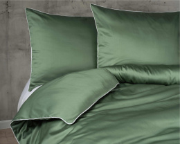 Pościel z makosatyny bawełnianej Pure 160x200 Zielona Premium